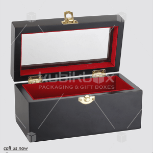 BP04 Box Perhiasan Kayu Hitam Doff
