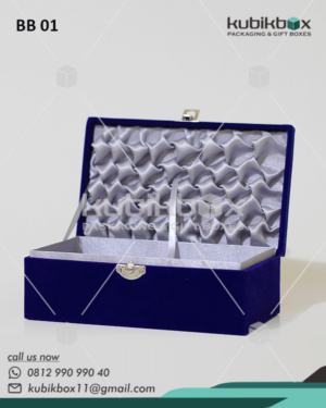 BB01 Box Bludru Biru saten Silver Smoke Atas